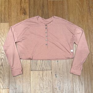 Vuori Dusty Rose Long Sleeve Crop Top